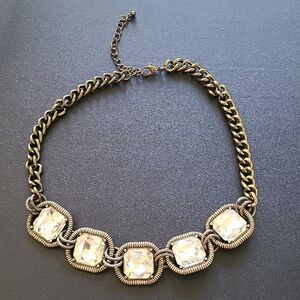 Chunky Gold and Gem Chain Necklace